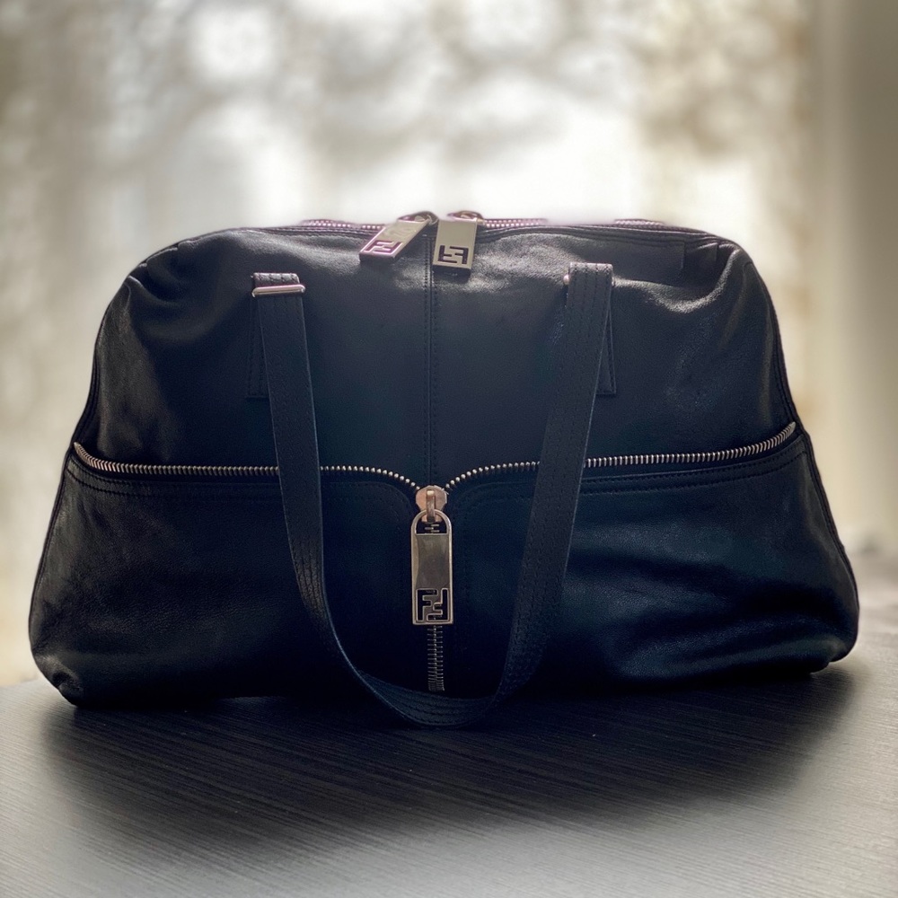 Authentic Fendi Black Double Strap Bag